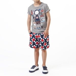 NWT LITTLE MARC JACOBS BLUE RED WHITE DAISY FLORAL SWIM TRUNKS